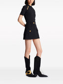 Balmain Buttoned Wool Mini Skirt