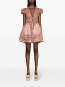 Zimmermann Bandana Print Linen And Silk Blend Mini Dress