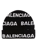Balenciaga Bal Horizontal Allover Woll Mütze