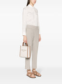 حقيبة جيمي تشو أفينيو N/S حقيبة حمل من القماش والجلد