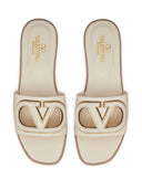 Valentino Garavani V Logo Cut Out Leather Sandals