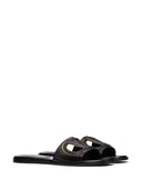 Valentino Garavani V Logo Cut Out Leather Sandals
