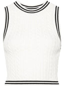 Alessandra Rich Cable Knitted Cropped Top