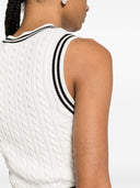 Alessandra Rich Cable Knitted Cropped Top