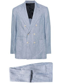 Brunello Cucinelli Linend Striped Double Breasted Suit
