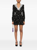 Alessandra Rich Floral Print Silk Short Dress