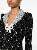 Alessandra Rich Floral Print Silk Short Dress