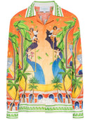 Camisa de lino estampado de Casablanca