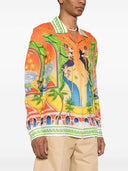 Camisa de lino estampado de Casablanca