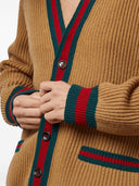 Gucci Cruise Web Motif Wool Cardigan