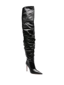 Amina Muaddi High High Leather Heel Boots