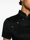 Abito corto marino Serre Jacquard Viscosio