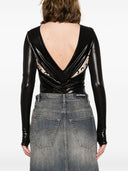 Marine Serre drapierte viskose -Bodysuit