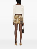 Blumarine Camouflage Print Cargo Mini Skirt