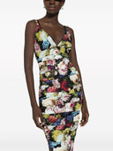 Dolce & Gabbana Flower Print Silk Midi Dress