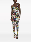 Dolce & Gabbana Flower Print Silk Midi Dress