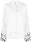 Forte Forte Sequins Mesh Cuffs Popline Shirt