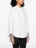 Forte Forte Sequins Mesh Cuffs Popline Shirt