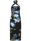 Dolce & Gabbana trykt silke midi kjole