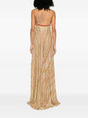 Forte Forte Lurex Jacquard Jersey Long Cross Dress