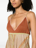 Forte Forte Lurex Jacquard Jersey Long Cross Dress