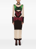 Marine Serre Wolle langes Kleid