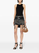 Blumarine Logo Ribbed Cotton Tank Top