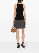 Blumarine Logo Ribbed Cotton Tank Top