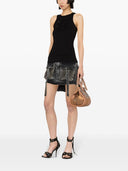 Blumarine Logo Ribbed Cotton Tank Top