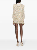 Alessandra Rich Flower Print Silk Short Dress