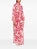F.R.S . Printed Crepe De Chine Long Dress