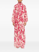 F.R.S . Printed Crepe De Chine Long Dress