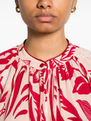 F.R.S . Printed Crepe De Chine Long Dress