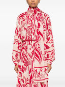 F.R.S . Printed Crepe De Chine Long Dress