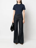 Tory Burch Embroidered Logo Cotton T Shirt