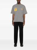 Off White Printed Cotton T Shirt