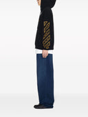 Off White bedrucktes Baumwoll -Hoodie