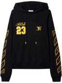 Off White bedrucktes Baumwoll -Hoodie