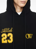 Off White bedrucktes Baumwoll -Hoodie