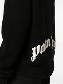 Palm Angels Logo Wool Blend Hooded Sweater