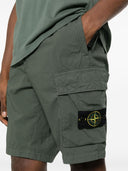 Stone Island Logo Cotton Regular Shorts