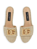 Dolce & Gabbana Dg Logo Leather Slides