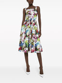 Dolce & Gabbana Blumendruck Midi Baumwollkleid