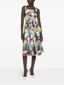 Dolce & Gabbana Blumendruck Midi Baumwollkleid