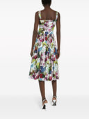 Dolce & Gabbana Blumendruck Midi Baumwollkleid