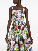 Dolce & Gabbana Blumendruck Midi Baumwollkleid