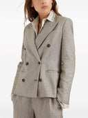 Brunello Cucinelli linned dobbeltbrystjakke