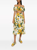 Dolce & Gabbana gedruckter Baumwoll -Midi -Rock