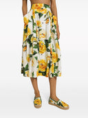 Dolce & Gabbana gedruckter Baumwoll -Midi -Rock