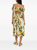 Dolce & Gabbana gedruckter Baumwoll -Midi -Rock